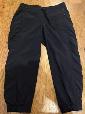 Athleta Black Track Joggers with Drawstring Waist